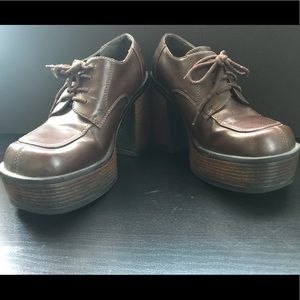 Brown Platform Oxfords